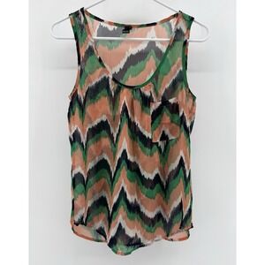Windsor Women's Floral Tank Top Blouse Multicolor Striped Casual Size Small